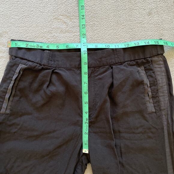 Brochu Walker Pants Small Black Tuxedo Stripe Lagenlook Capsule Tencel Linen - Picture 9 of 10